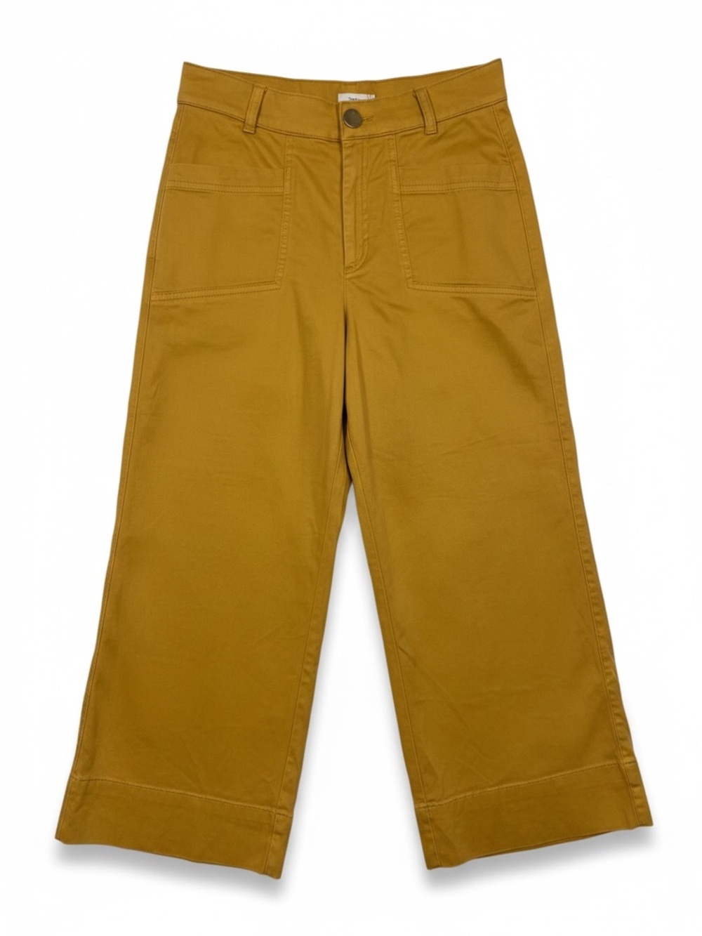 Joie Wide Leg Ankle Pants High Rise Yellow Gold Size 6 NEW